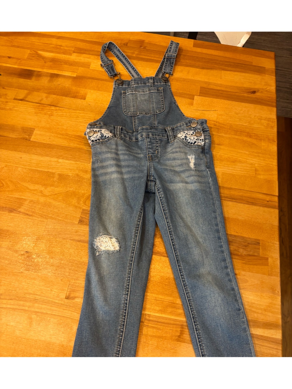 Justice girls jean overalls - size 6